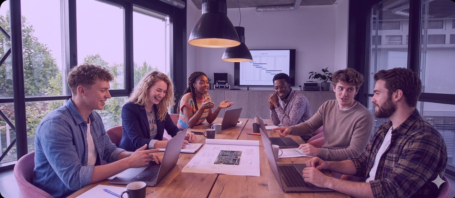 Solidpie team working on a project